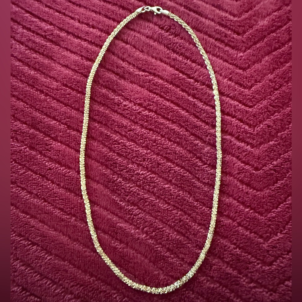 Radiant Gold-Plated Sterling Silver Sparkle 16"
Chain Necklace with Box